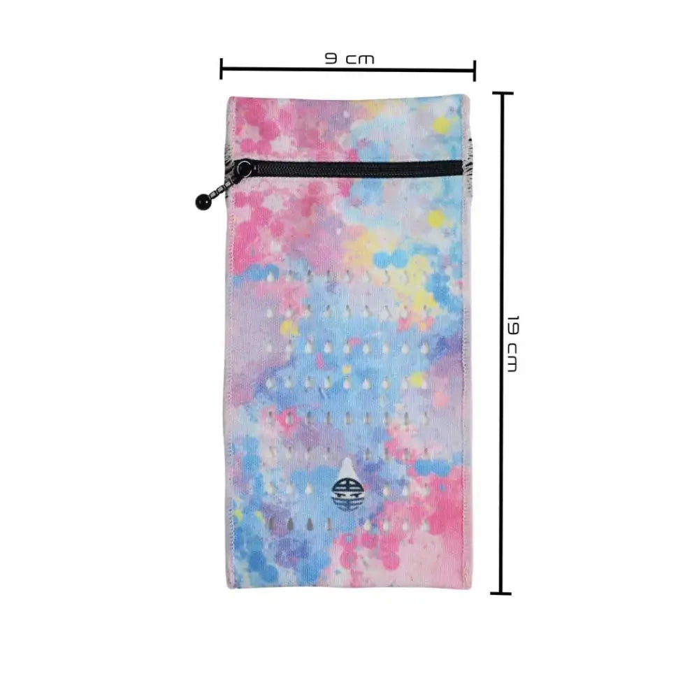 Insulin cooling wallet with tie-dye design, size 19.3 x 9.8 cm, from Dia-Cool Summer Vibes Collection.