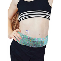 Insulin pump waist belt with mesh window for children, featuring fun design and easy access for monitoring.