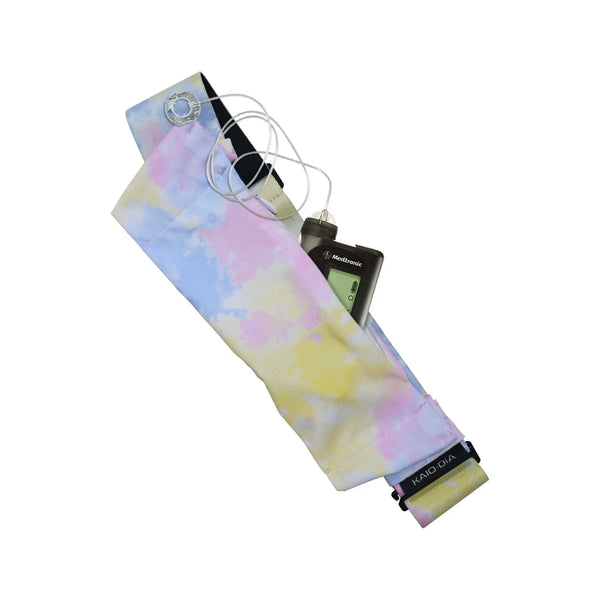 Adjustable Insulin Pump Belt – Tie-Dye Prints, G-Hook Closure | Dia Belly-Belt 2
