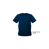 Insulin pump t-shirt for kids with side pockets and tubing holes.