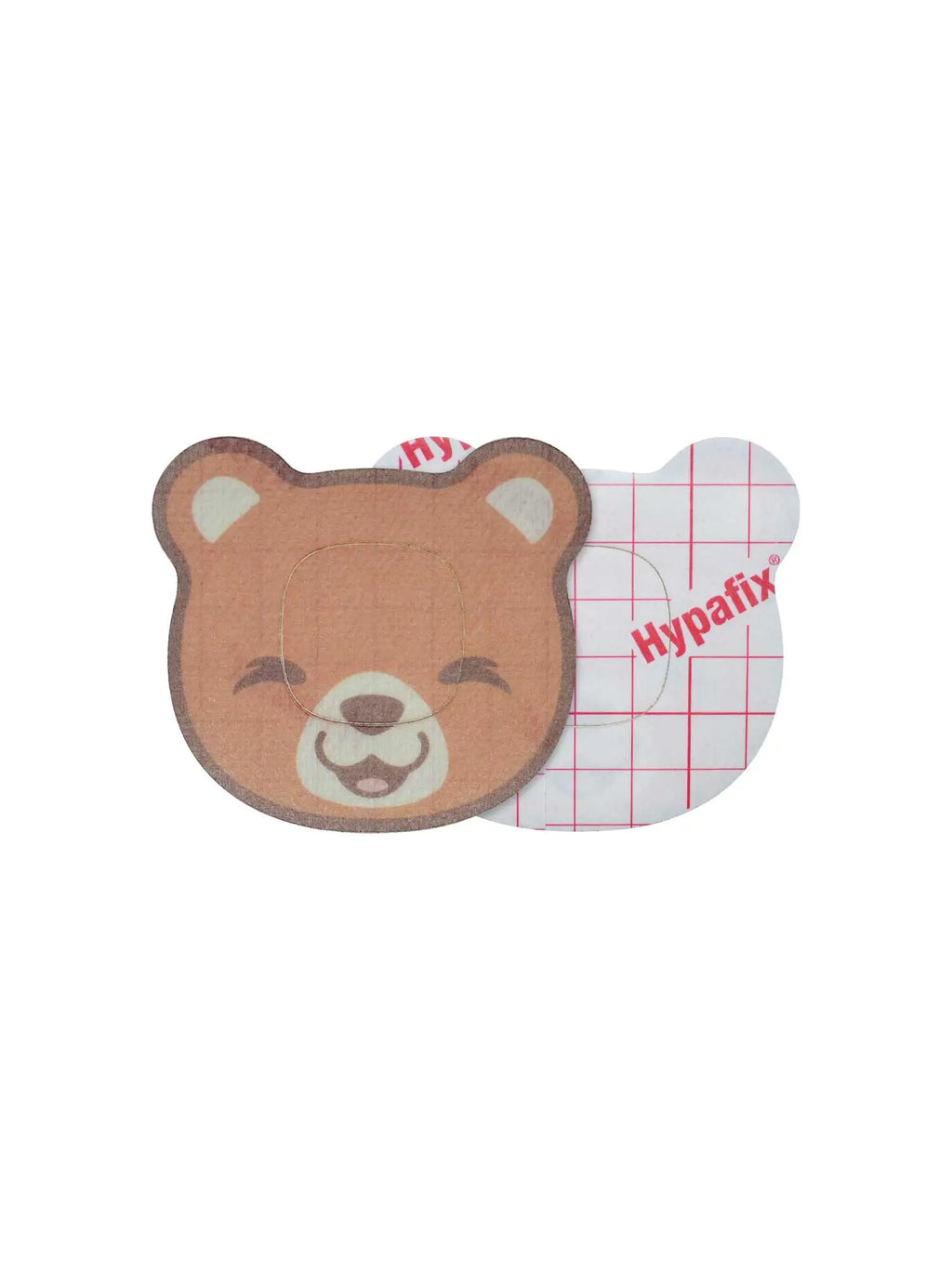 Simplera Sync adhesive patch for kids, bear shape, front and backing