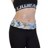 Lightweight insulin pump waist belt with floral prints for secure fit and comfort.