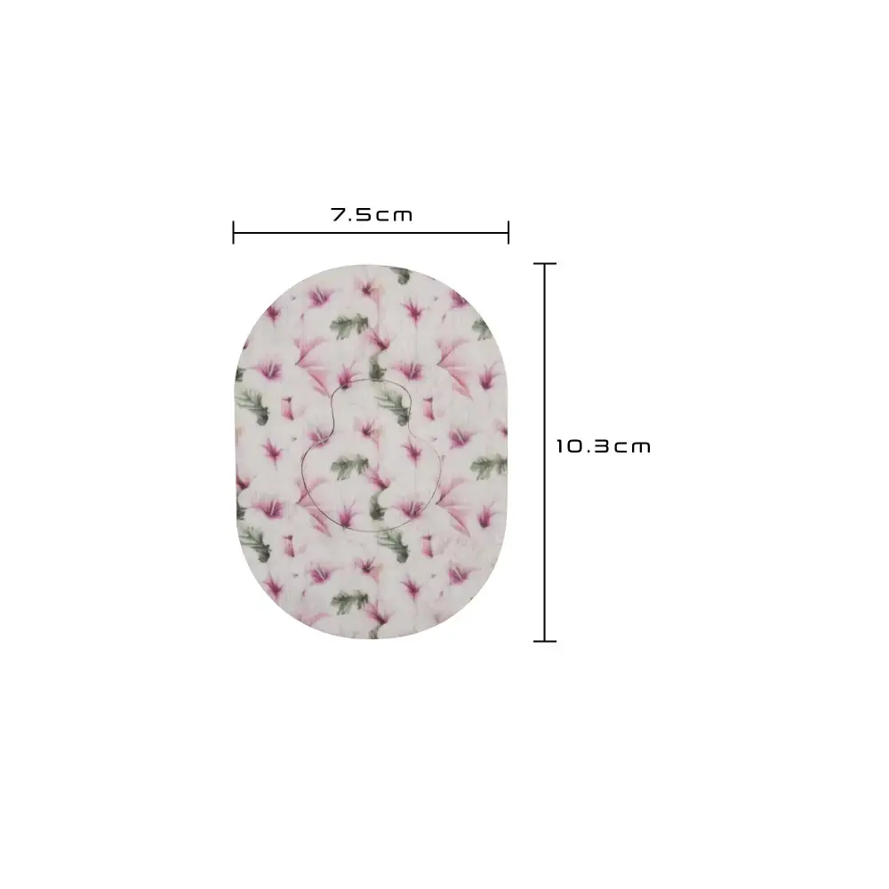 Floral patterned oval Guardian Enlite adhesive patches for a secure hold in spring