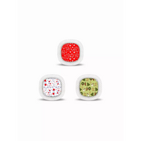 Three square bowls with colorful rice accompanying Medtronic Simplera CGM Stickers