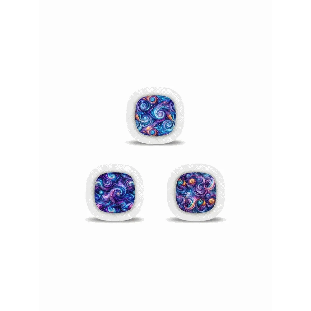 Medtronic Simplera CGM Stickers with Cosmic Swirls design for sensor protection and style.