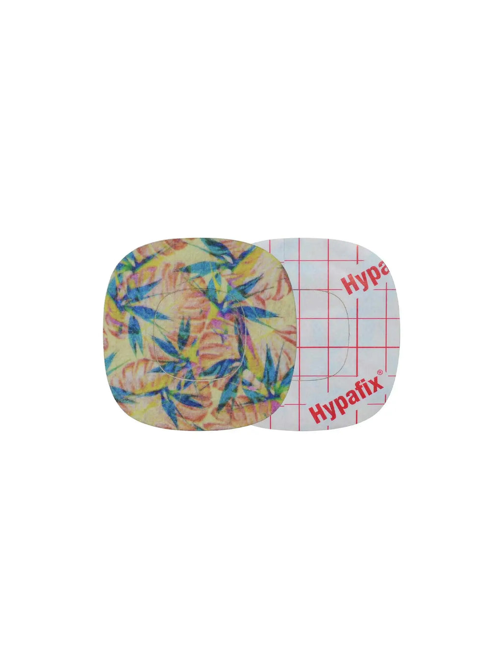 medtronic simplera patch with tropical print front and back view showing full adhesive coverage and design