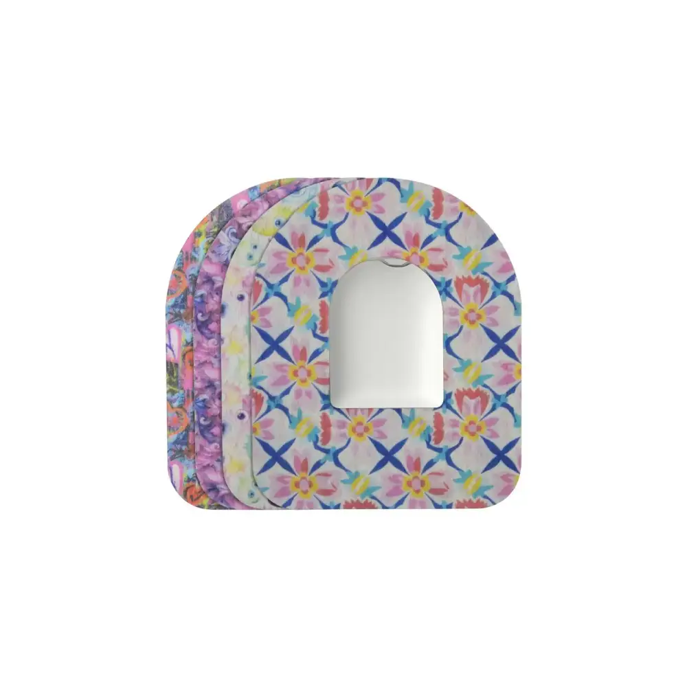 Omnipod pod adhesive patches, Spring Series, stack of 4 designs