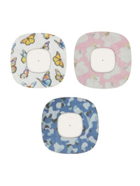Simplera Sync adhesive patches for kids, butterflies and blue camo designs