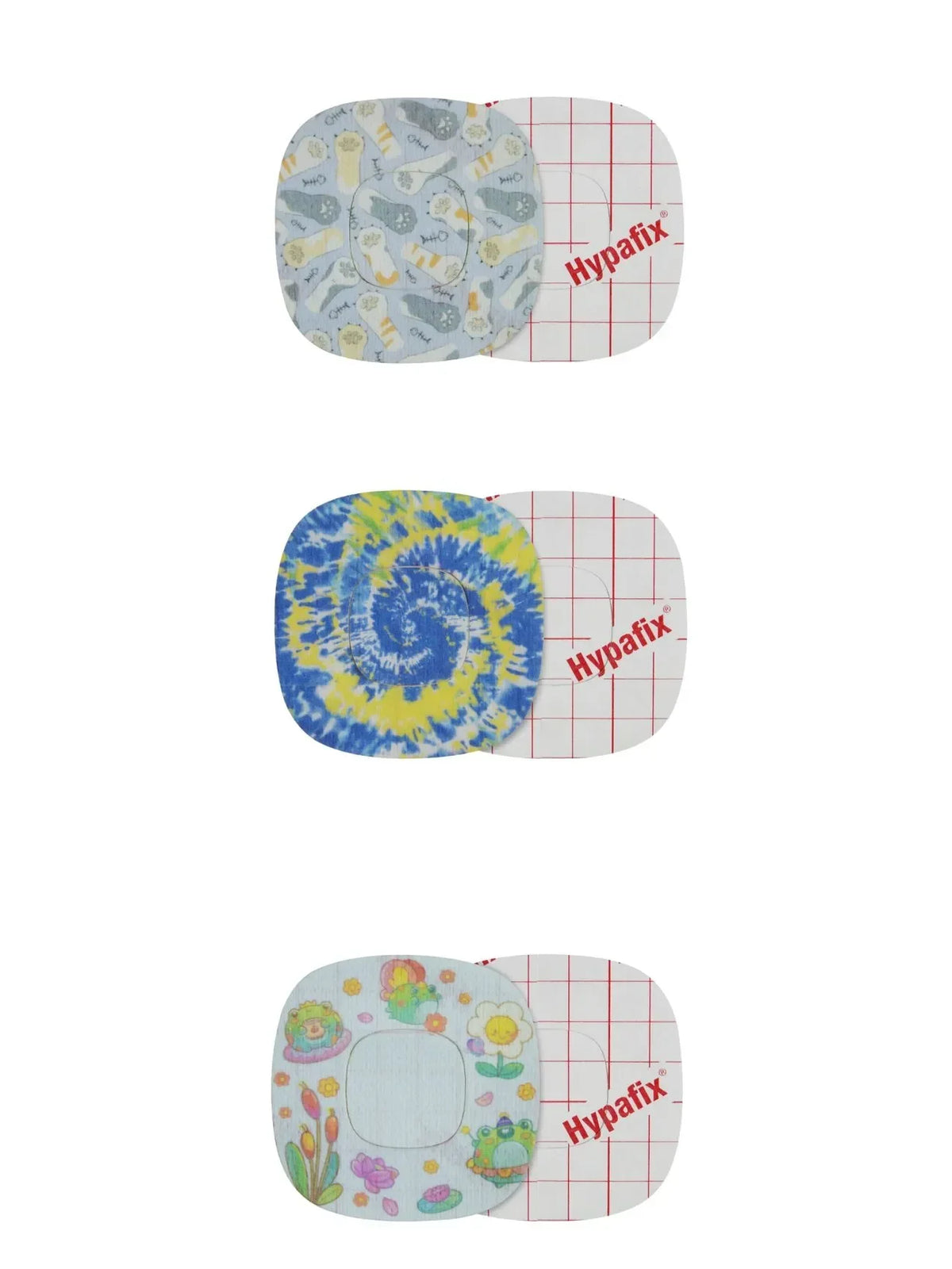 Simplera Sync adhesive patches for kids, front and backing
