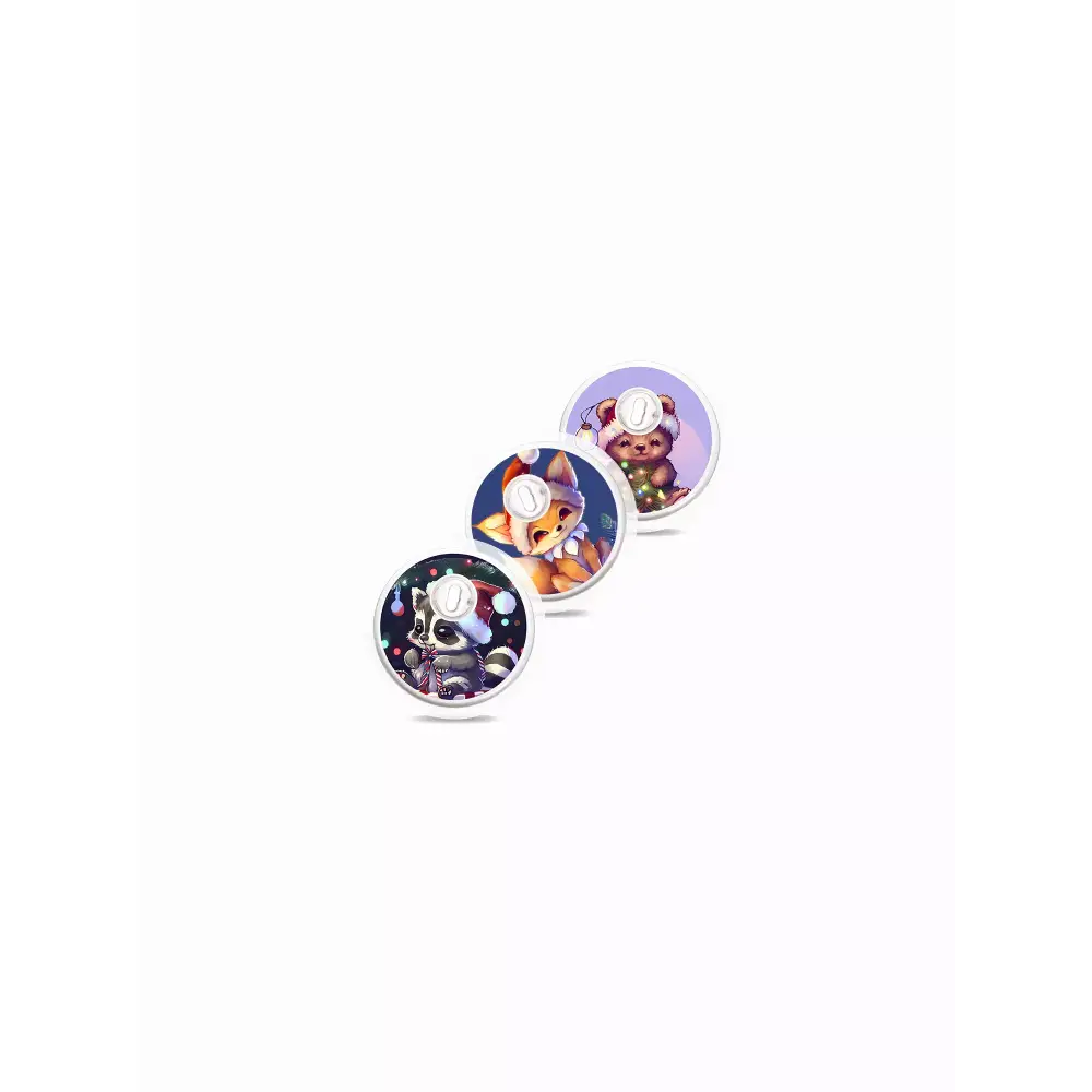 Freestyle Libre 3 Sensor Stickers Christmas Edition, festive laminated designs for glucose monitors.