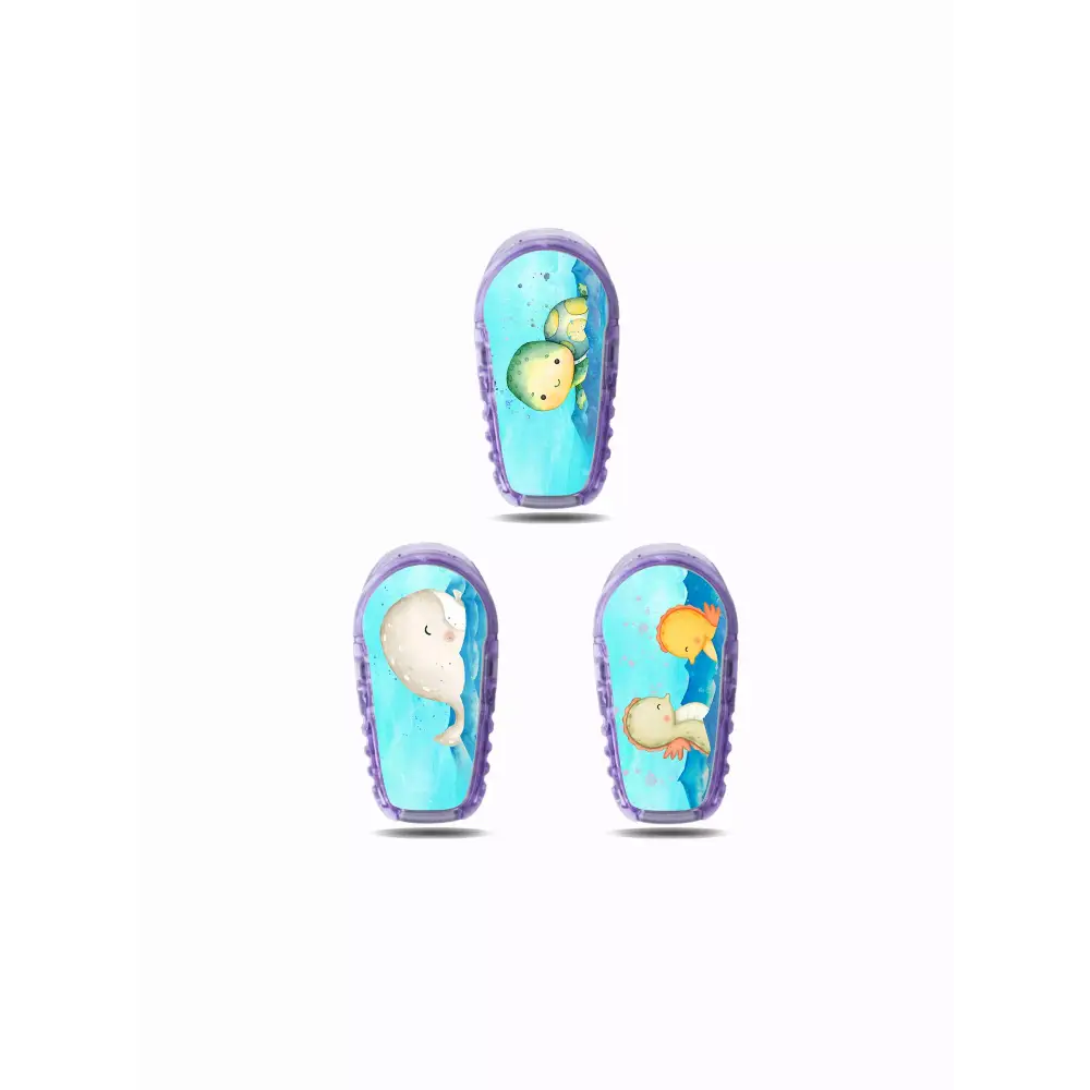 Dexcom G6 Summer Edition stickers with playful sea creature designs.