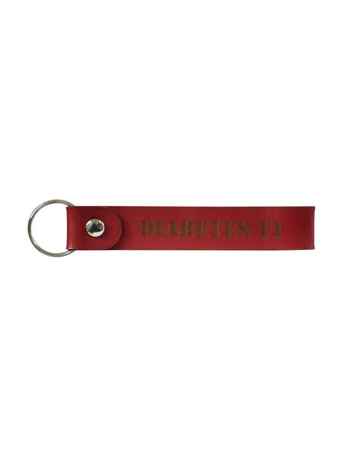 Diabetes T1 Leather Keychain - Kaio-Key Hanger