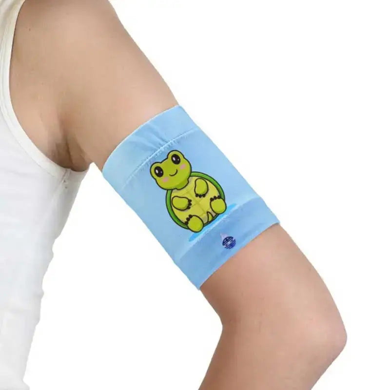 Sensor protective armband for children with Type 1 diabetes featuring funny animal print.