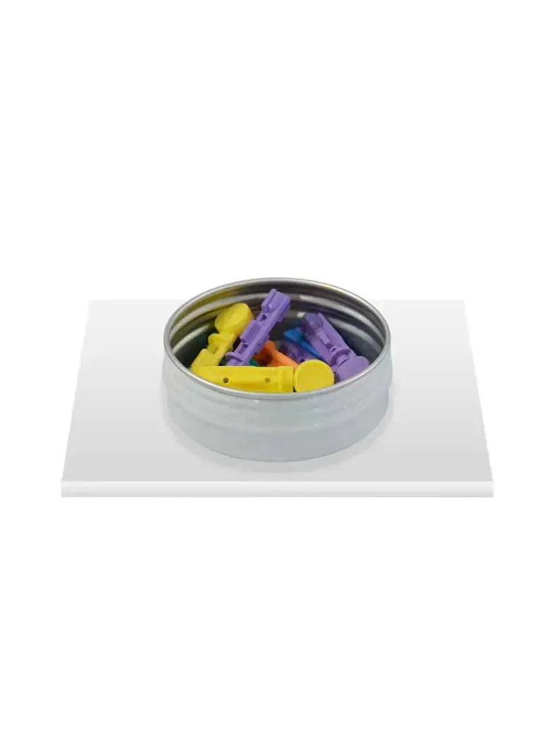 medium tin box for needles test strips and lancets kaio smts portable case for organizing diabetic tools