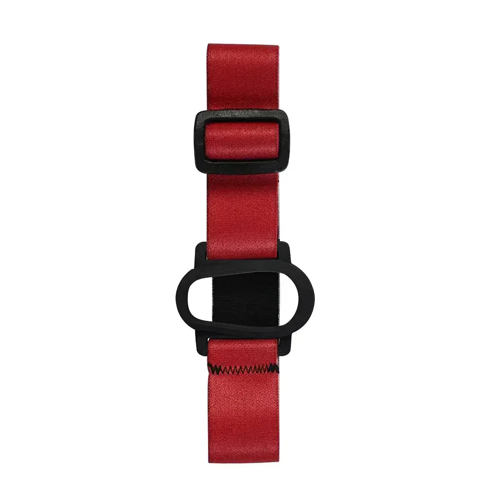 Dexcom G6 Sensor Adjustable Armband in red with black buckle.