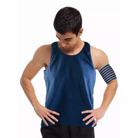 Tank top for insulin pump with integrated pockets for diabetes management.