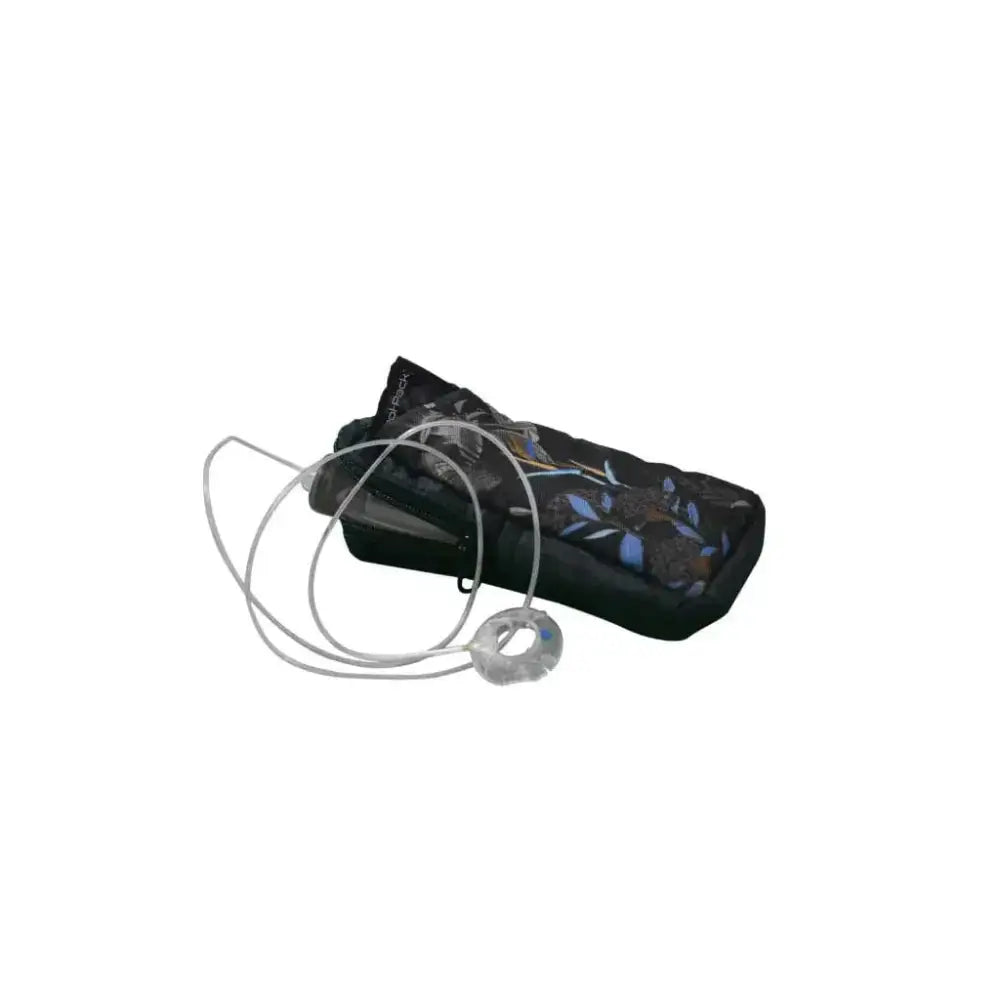 Vertical insulin pump case with cooling pack, fits popular pump models, vibrant eco-friendly print.