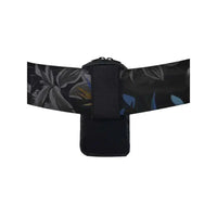 Vertical insulin pump case with cooling pack and floral print, fits belts, eco-friendly design.