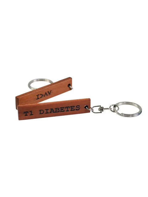 T1 Diabetes Wooden Keychain I>∧∨ - Kaio-Key Hanger